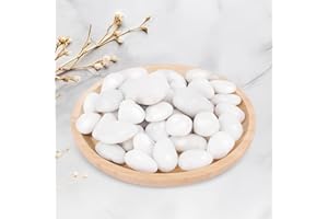 WHANLEY L&Q Cream White River Rocks Polished Pebbles Cover Plants Rocks Decorative Rocks(Stones Size: 0.8~1.4 Inches) River Rocks for Plants, Vases, Aquariums, Terrarium, Gardening, Landscaping 1 LB
