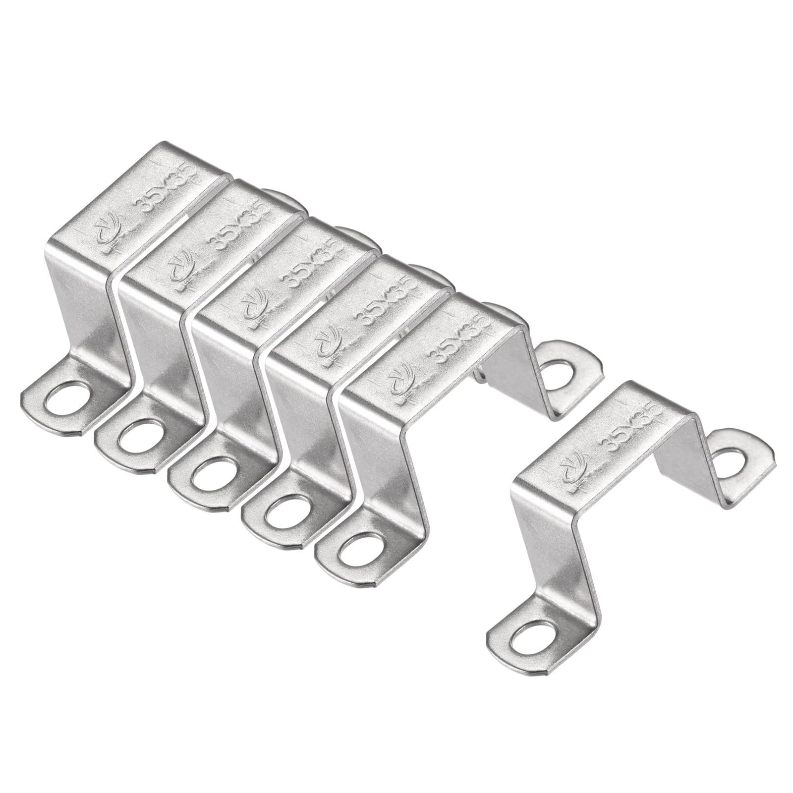 MACHSWON 32 x 37mm U Shaped Strut Connector Bracket 304 Stainless Steel Square Pipe Clamp for Door Closed Bar Holder 6pcs — image 1