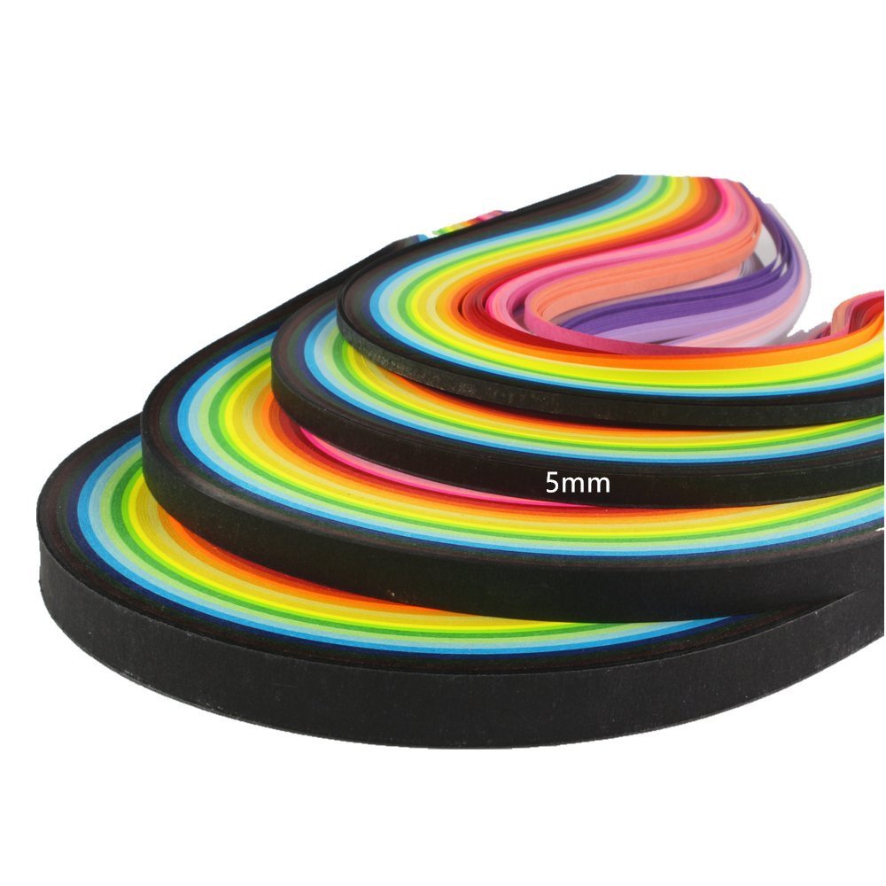 ODETOJOY Quilling Paper Strips 5mm 26 Colors 260 Strips Set DIY Origami Paper Quilling Length 39cm (5mm)