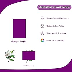 Eszeoee 2 Pack 8'' x 12'' Opaque Purple Acrylic