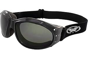 Global Vision Eliminator Dirt Bike Padded Motorcycle Riding Goggles for Men and Women (Black Frame/Smoke Lens)