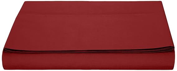 AmazonBasics Bettlaken, Poly-Baumwolle Fadenzahl 200, 240 x 320 + 10 cm - Burgunderrot