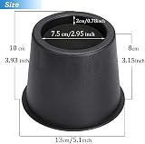 BWKJMY Round Bed Risers 4 inch Heavy Duty Set of 4 Black view 3