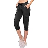 ALWAYS Capri Cargo Jogger Pants for Women - Super Soft Casual Drawstrings Track Cuff Bottoms