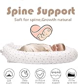 EAQ Baby Lounger Nest for Co Sleeping 0-12 Months 100% Cotton White Grey view 4