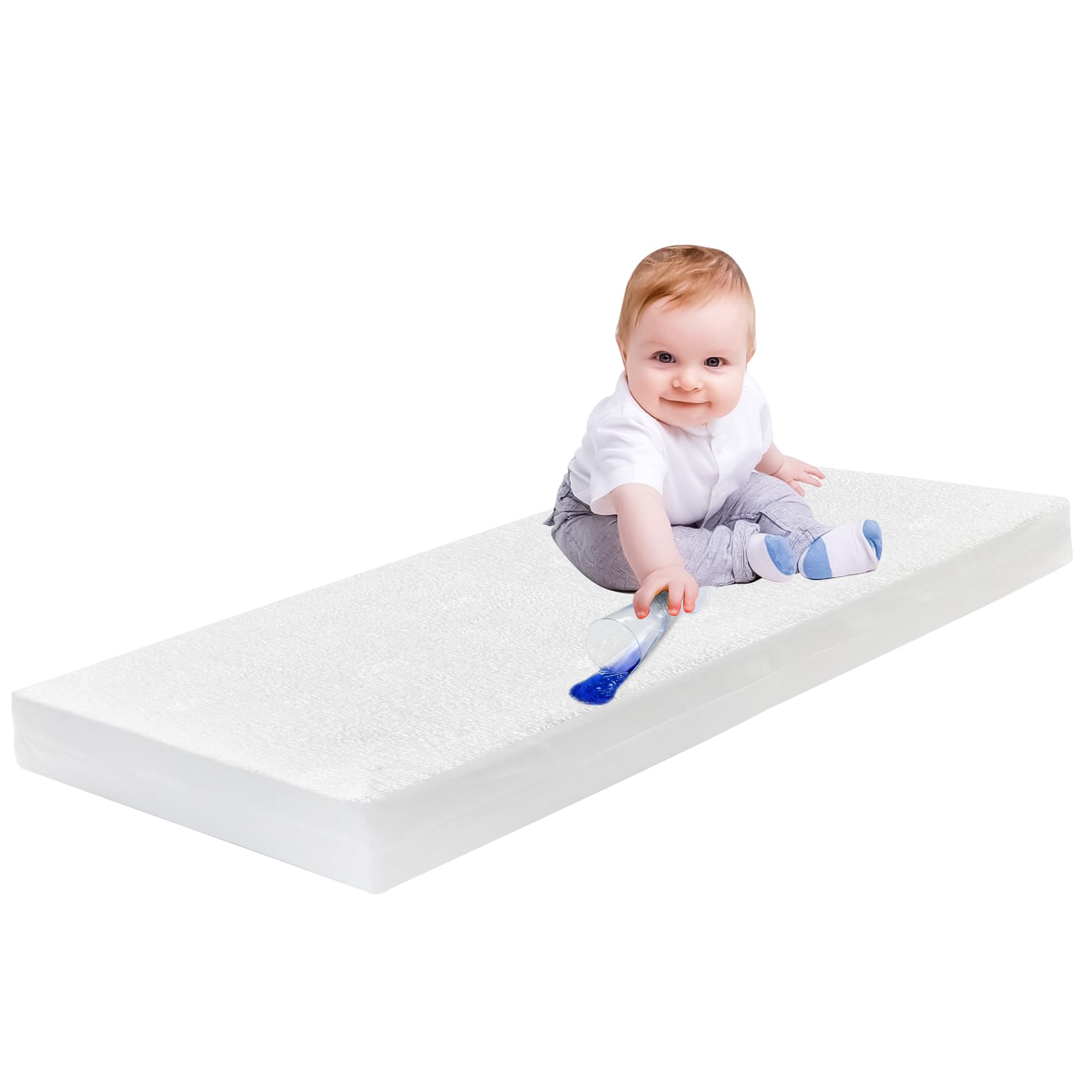 Linens World 100% Cotton Cot Bed Waterproof Mattress Protector