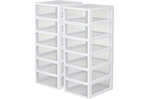 Sterilite 12-Pack 16 Quart Stacking Drawer, Clear Storage Closet Organizer, White Frame - Stackable Modular Plastic Drawers for Clothes, Accessories, Craft Supplies, Shoes or Linens