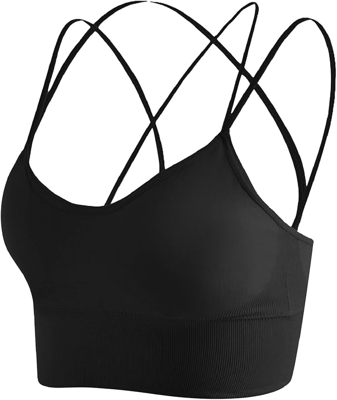 UMIPUBO Women's Seamless Sports Bra Without Underwire, Thin Shoulder
