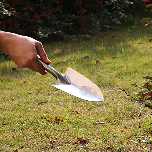 CLICIC Tools Bend-Proof Garden Trowel 11 inch - Heavy Duty Polished Stainless Steel - Rust Resistant Oversized Trowel