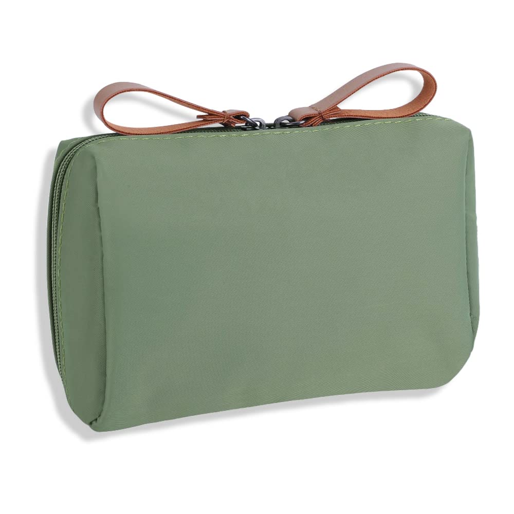 Umikk Nylon Cosmetic Bag, Travel Make Up Bag, Small, Small Waterproof and Lightweight Cosmetic Bag, Storage Bag, Small Makeup Bag, Travel Toiletry Bag, Handbag Cosmetic Bag, Green