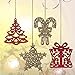 Valery Madelyn 24ct 10-13cm Red and Gold Sparkling Essential Christmas Ornaments Set Glittery Christmas Decoration-Tree, Snowflake, Candy Cane and Gift Box,24 Pcs Metal Hooks Included