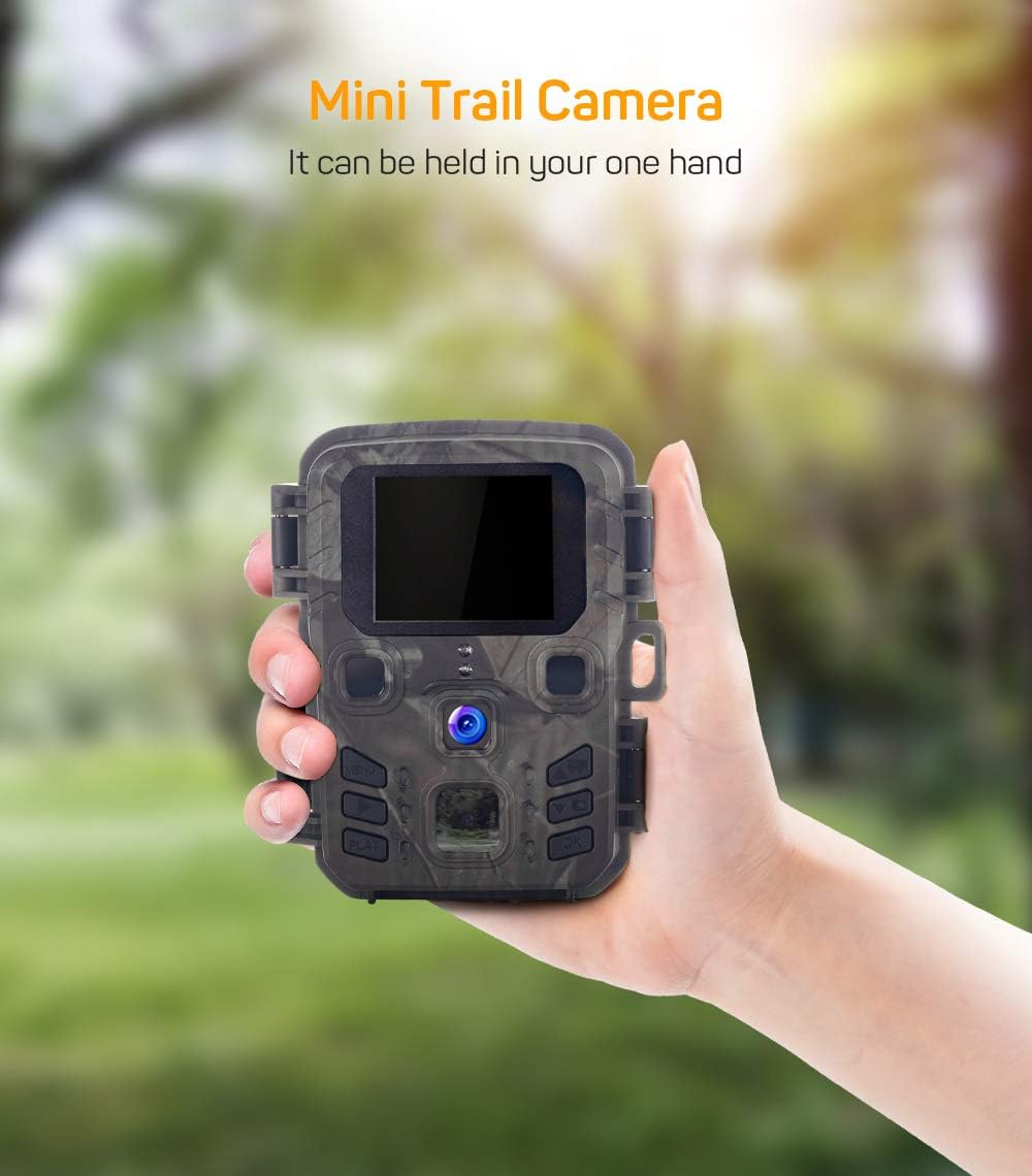 Suntekcam Mini Trail Camera 12MP 1080P 0.3s Trigger Speed Hunting Cams with Night Vision Motion Activated for Wildlife Monitoring Waterproof: Electronics