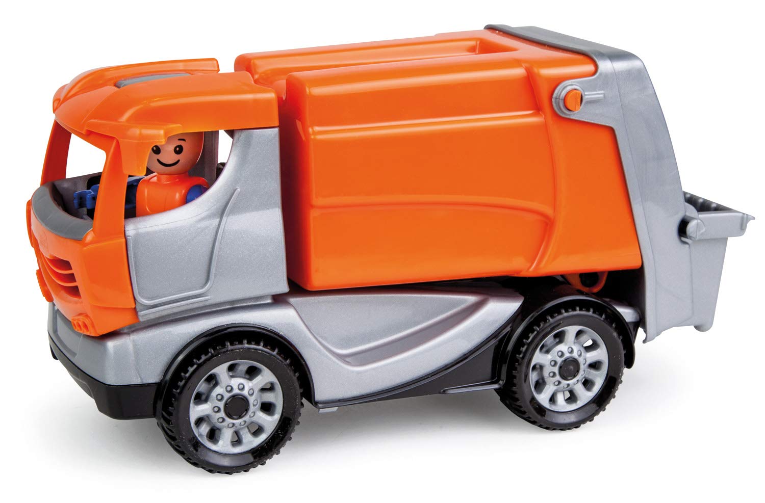 Lena 01623 - Truckies refuse truck, solid vehicle approx. 22 cm, small refuse truck toy for children from 2 years of age, sturdy toy for sandbox, beach and children's room