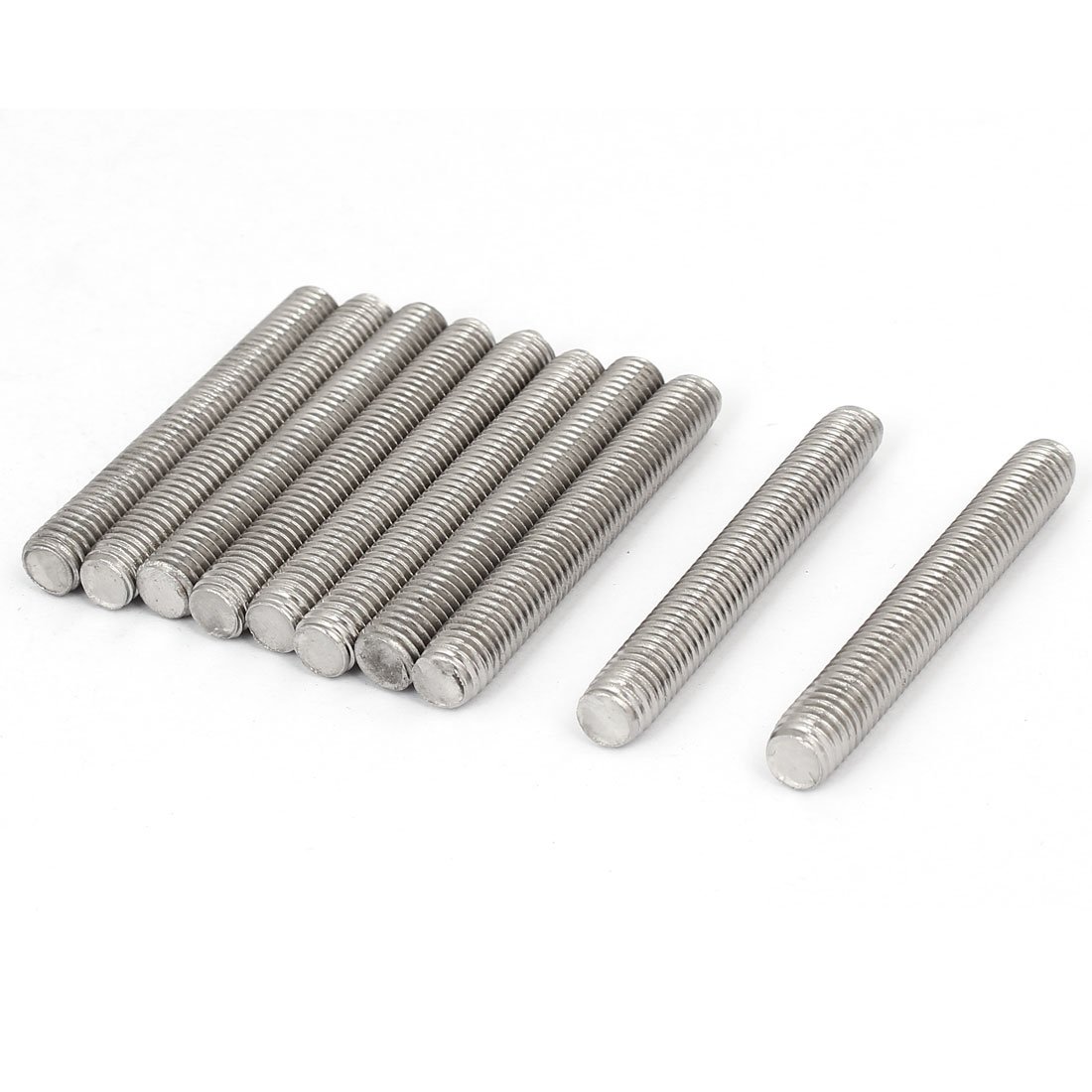 Sourcingmap Metric M8 x 60mm 304 Stainless Steel Fully Threaded Rods Fasteners 10 Pcs