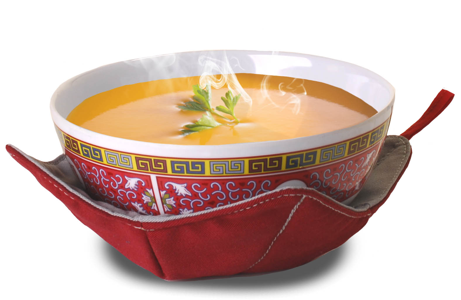 Jokari Bowl Holder - Microwavable - Protects Fingers and Laps - Fits Bowls - Grey