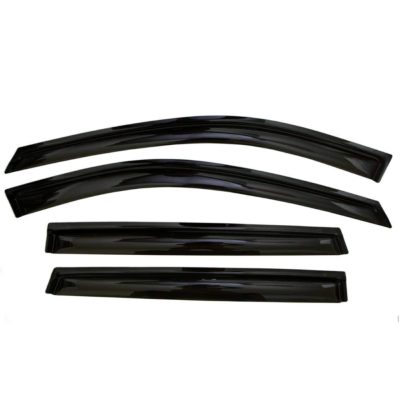 olltoz Smoke Tinted Tape-On Side Window Vent Visor Deflectors Rain Guards for Nissan Rogue S SV SL 2014 2015 2016 2017 2018 2019 2020