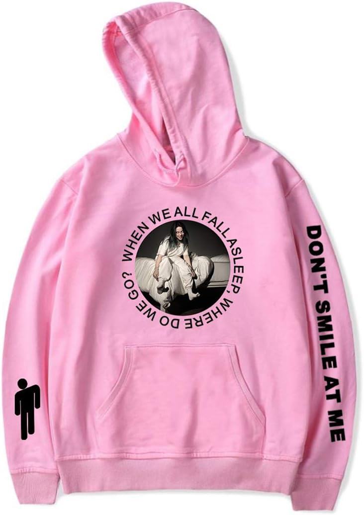 Siskey Billie Eilish Don't Smile at Me Hoodie Sweatshirt,Unisex Billie Eilish Girl Hoodie Bored Pullover Fashion Long Sleeve Sweatshirt