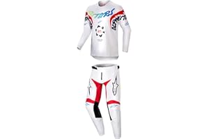 Alpinestars Racer Hana White/Multicolor Youth Moto Gear Set - Pant and Jersey Combo