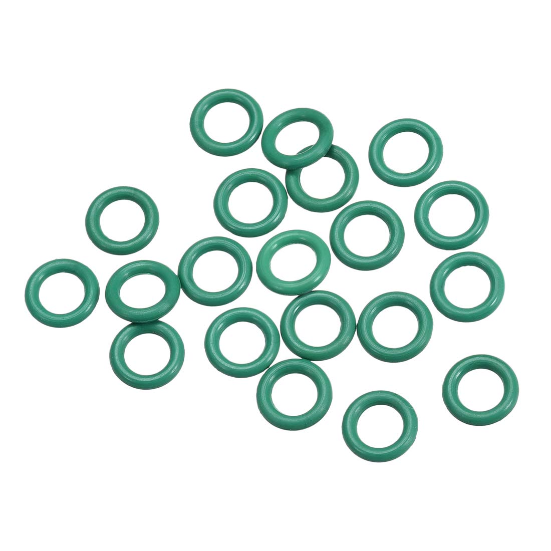 sourcing map Fluorine Rubber O-Rings, 8.5mm OD 5.5mm ID 1.5mm Width FKM Seal Gasket for Machinery Plumbing, Green, Pack of 20
