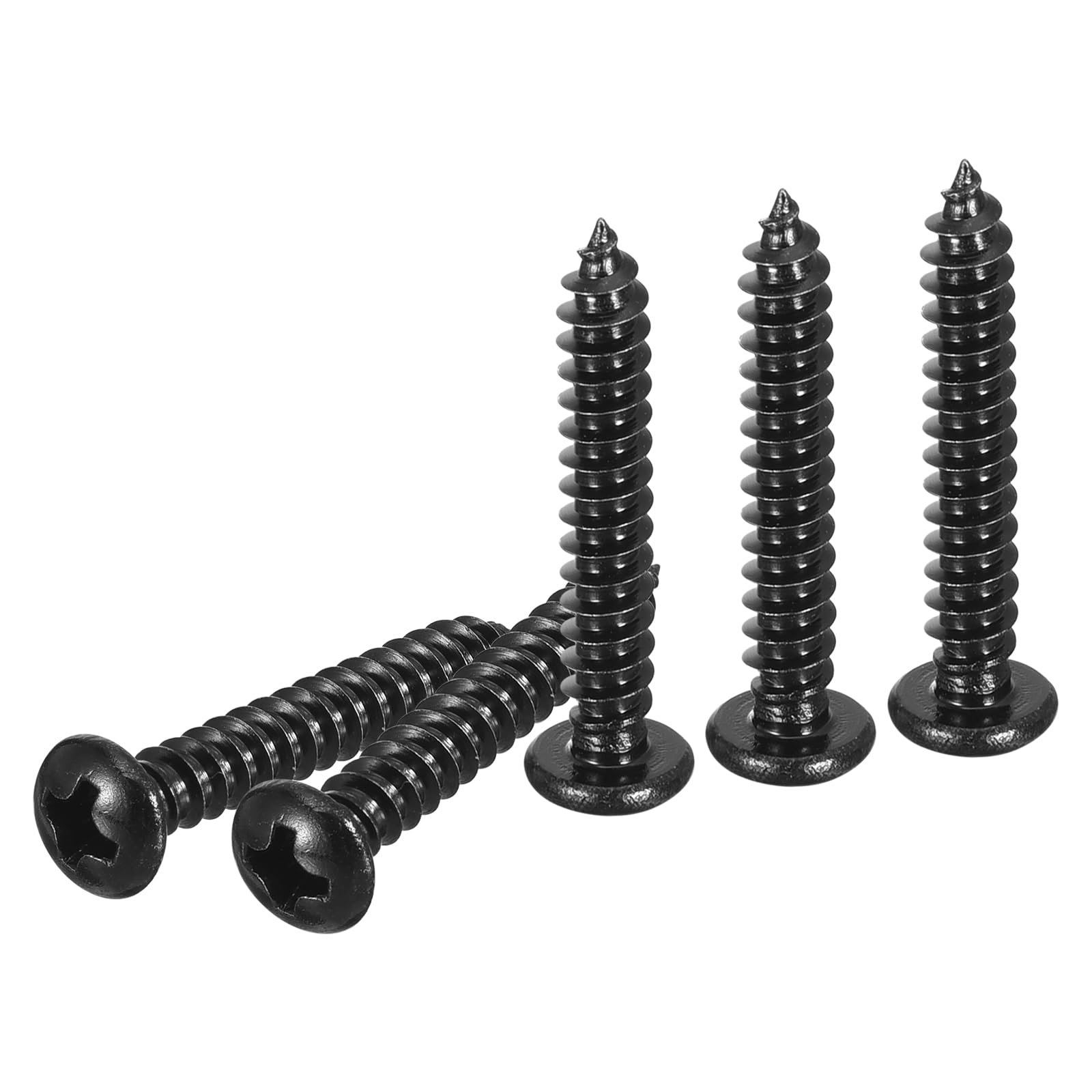 DTGN #8x1" Phillips Pan Head Self-tapping Screw - 100Pack - Black Oxide 304 Stainless Steel Sheet Metal Screws Wood Screws