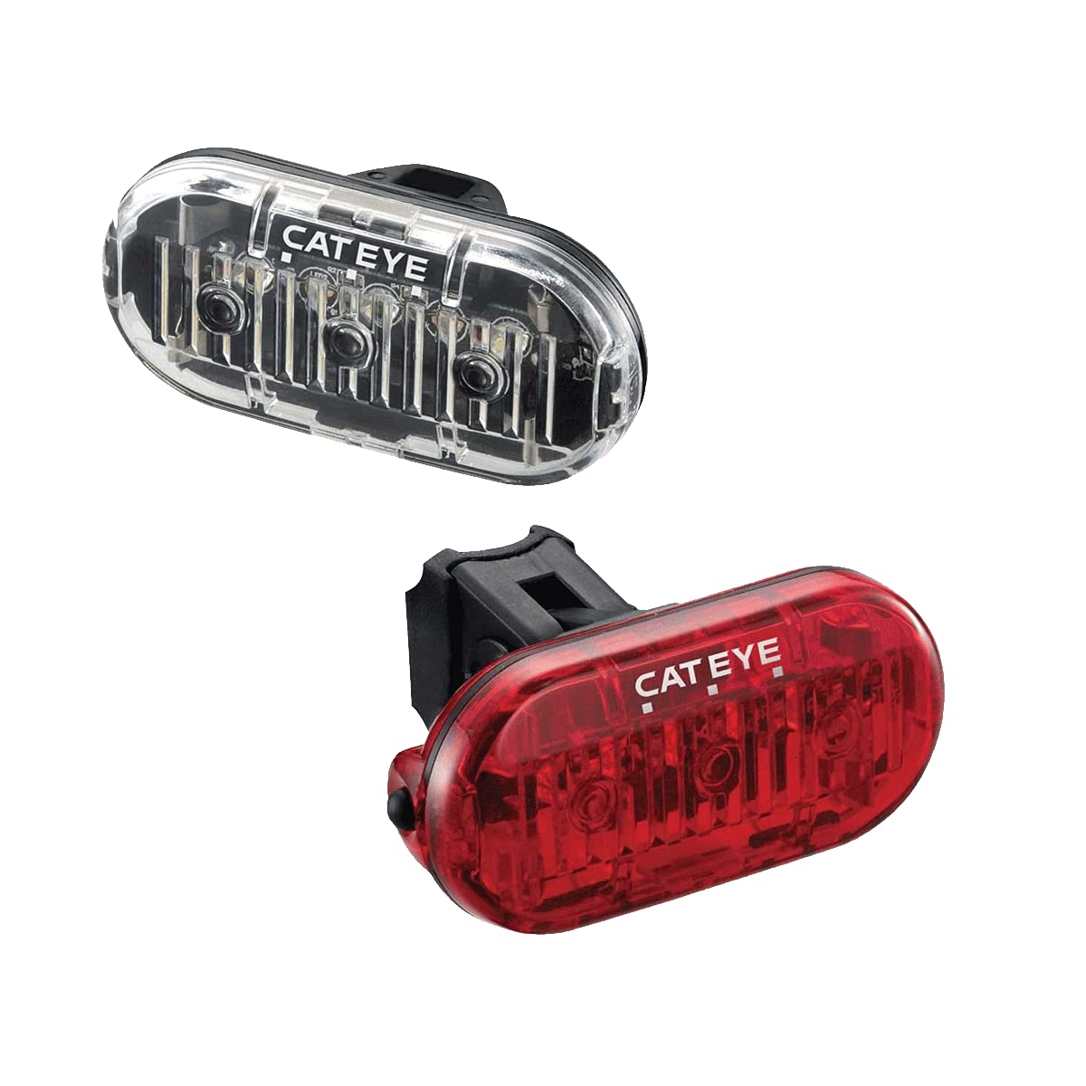 CatEye Omni 3 Front & Rear Light Set: Lightweight, Versatile Lights with 360° Visibility, Three Modes, and Long Battery Life; Easy Tool-Free Mounting for Front and Rear