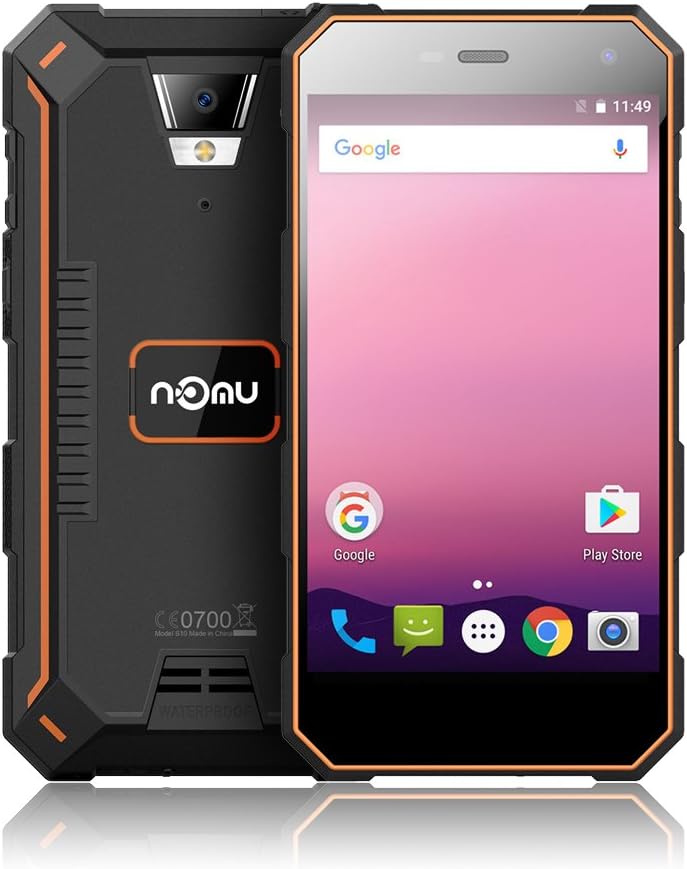 NOMU S10 Pro IP68 Waterproof Outdoor Ragged Tough Smartphone 4G Dustproof Shock-resistant MTK6737T 64-bit Quad Core 5.0 Inches HD Screen Android 7.0 3GB RAM+32GB ROM 5+8MP Camera 5000mAh OTG FM Radio