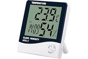 Digital Hygrometer Thermometer Indoor Temperature Humidity Large LCD Weather Station Alarm Clock Calendar Hourly Reminder Max