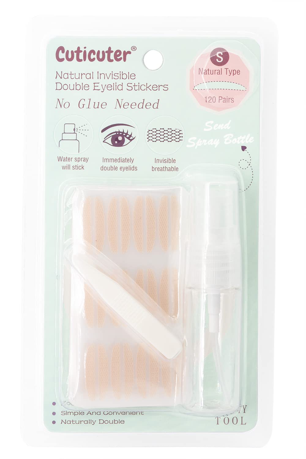 YOYCOOL Cuticuter 120pieces Eyelid Tape, Invisible Eyelid Lift Strips, Natural Fiber Waterproof Eye Lids Strips For Hooded Eyes, Droopy Lids (Slim)