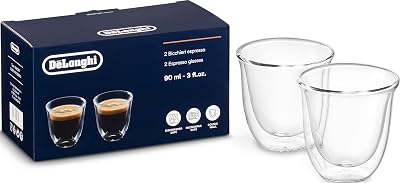 Juego de 2 vasos de Vidrio templado de espresso DLSC310 de doble pared, 2 piezas (paquete de 1)