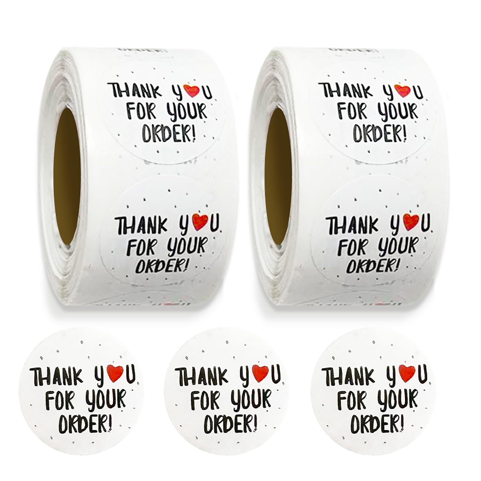 1000-Pack Thank You for Your Order Stickers, 2 Rolls of Premium Thank You Stickers with Easy-Peel Adhesive, Essential Small Business Supplies for Bakery Boxes, Retail Packaging & Customer Appreciation