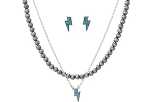 TGDSV 3 Pieces Navajo Pearl Necklace For women Turquoise Layered Necklace Western Boho Beaded Necklaces Set Jewelry