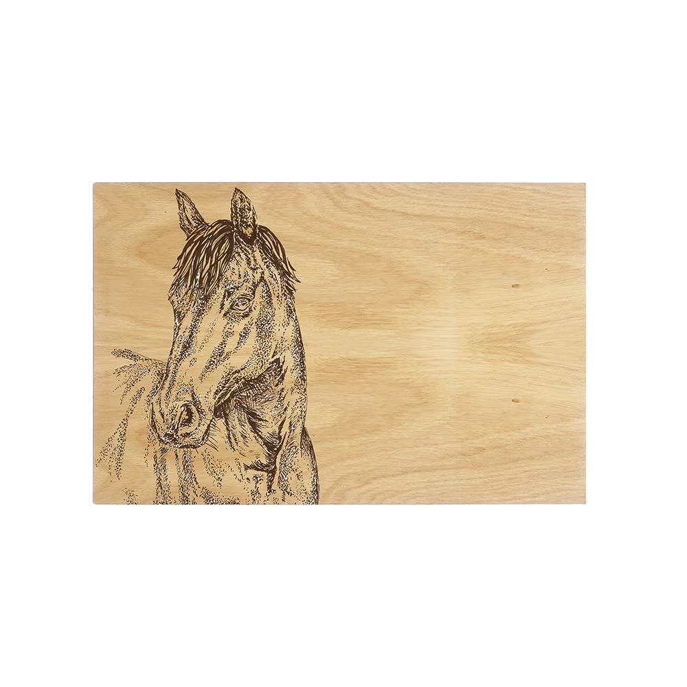 Selbrae House Oak Cutting Board. Horse Design. Practical, Durable, Sustainable Chopping Board. 30x20x2cm Crafted in Scotland from Scottish Oak