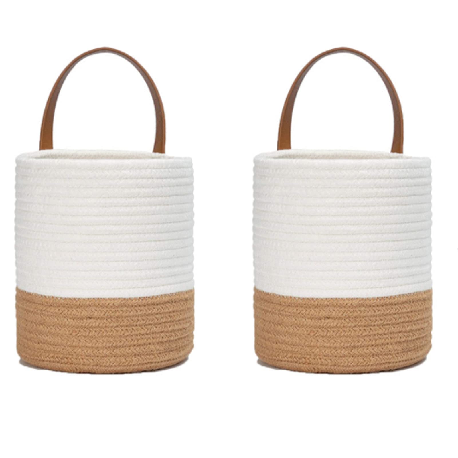 Pack of 2 Hanging Woven Wall Baskets, Hanging Basket, Small Storage Homeware Basket, for Bedroom, Living Room, Office, Courtyard