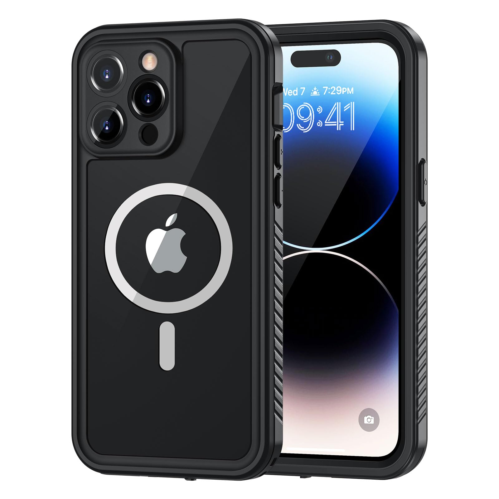 Photo 1 of Lanhiem Magnetic for iPhone 14 Pro Max Case, Waterproof Dustproof Case with Built-in Screen Protector Compatible with Magsafe, Full Body Protective Cover for iPhone 14 Pro Max 6.7 inch -Black