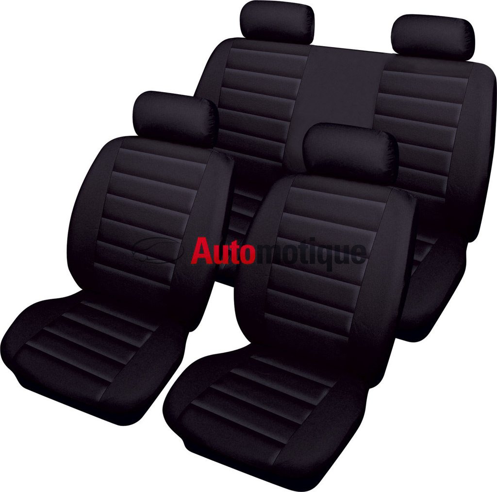 06 LEATHER LOOK FULL SEAT COVER SET BLACK CORSA SE Automotive Car