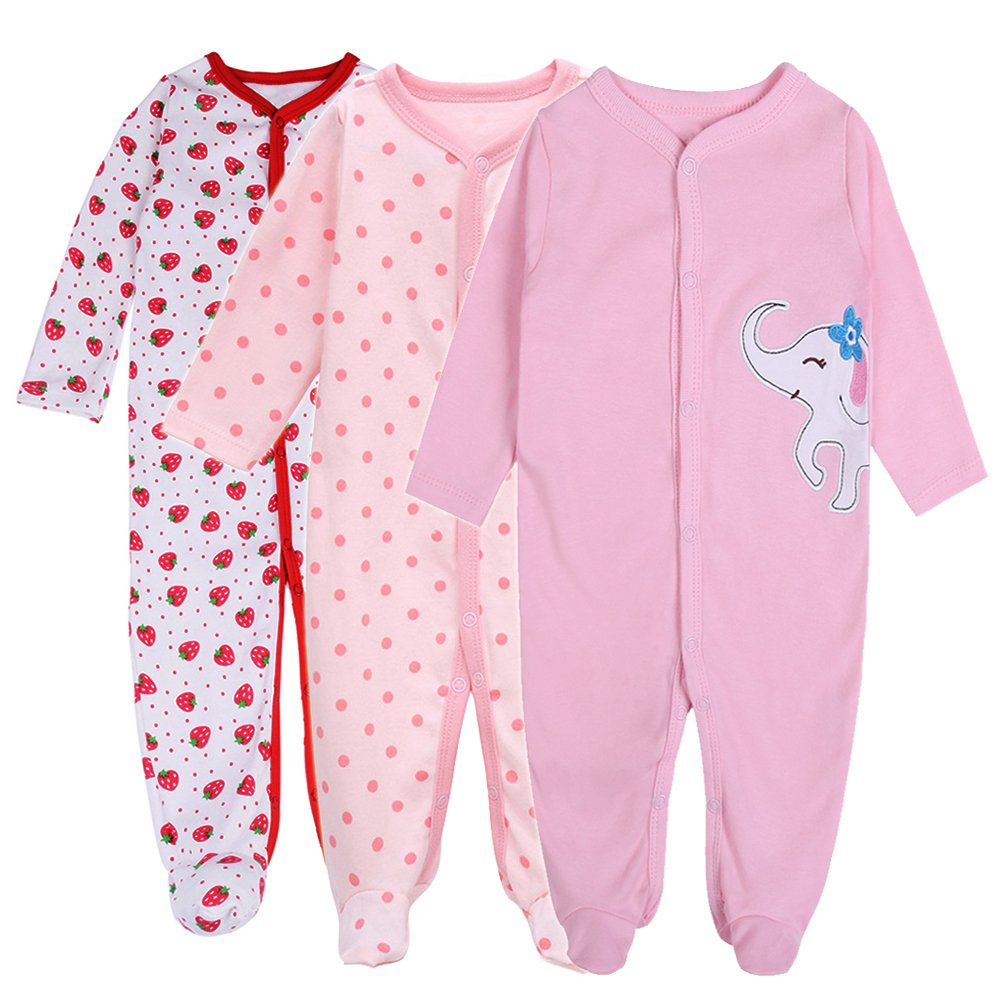 baby girl footed pajamas