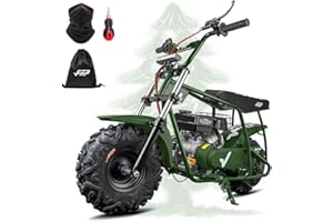 FRP GMB100 Performance 99CC 4-Stroke Mini Dirt Bike - Upgraded Hydraulic Brakes & Front Suspension Fork, 28MPH Off-Road Mini Bike with LED Headlight, Anti-Slip Seat, Supports 220LBS (Green)