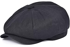 BOTVELA Men's Linen Newsboy Cap Herringbone Breathable Summer Hat