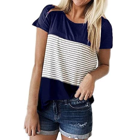 Ba Zha HEI New Mode Frauen Brief Bluse T-Shirt Kurzarm lose Modisch Damen T-Shirt Rundhals Kurzarm Ladies Sommer Oberteil Loc