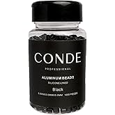 Conde Professional Hair Extension Beads - Black Aluminum Micro Beads with Silicone Lining for Damage-Free Hold, 1000 Pcs - Perfect for Hair Tinsel Beads and I Tip Extensions