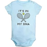 iDzn Baby Unisex Tennis Its In My DNA Funny Romper Newborn Bodysuits Infant Jumpsuit Childs Clothes Kids Graphic Outfits