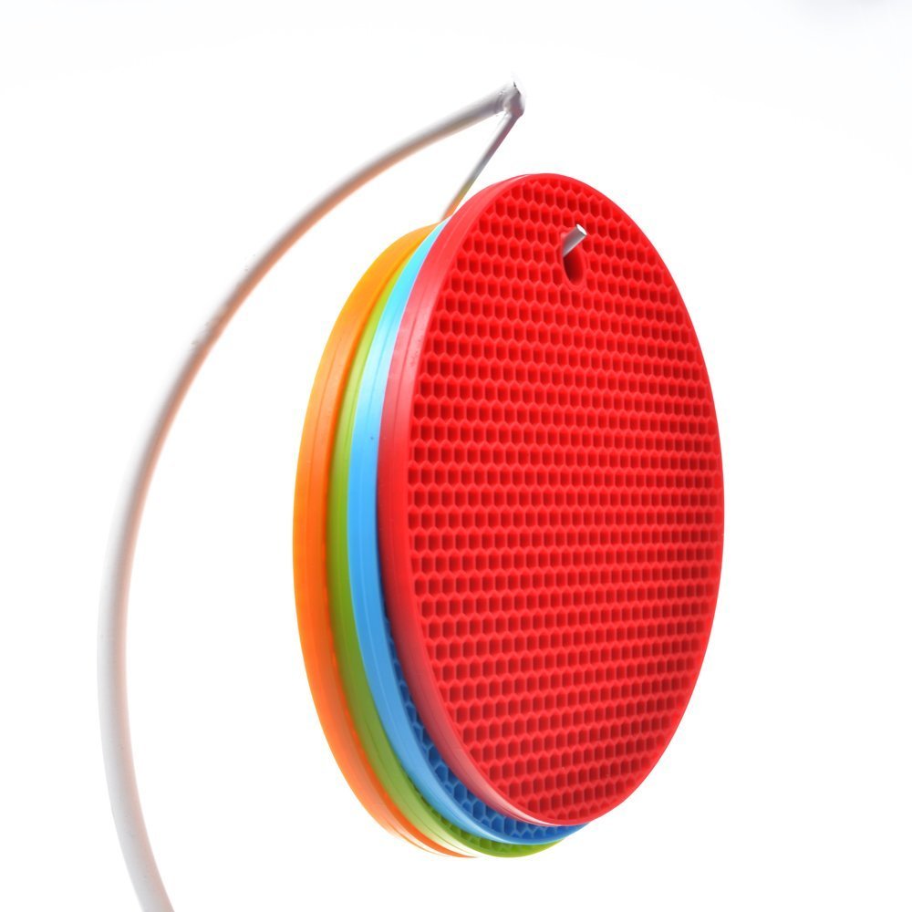 Daixers 5pcs Extra Thick Silicone Trivet Mat, Hot Pads Nonslip