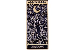 JIAFEI JOIE KUPOOL Cartoon Mothman X The Moon Tarot Card Brooch Pins Fashion Jewelry Accessories for Backpacks Badges Hats Bags Pins Badges for Women Girls Kids Gift