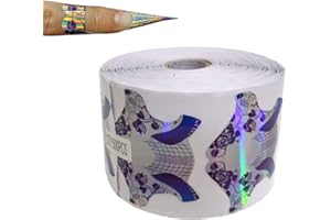 FingerAngel 500Pcs Laser Nail Forms Gel Polish Extension Forms Acrylic Tips Nail Art Decoration DIY Nail Gel Curl