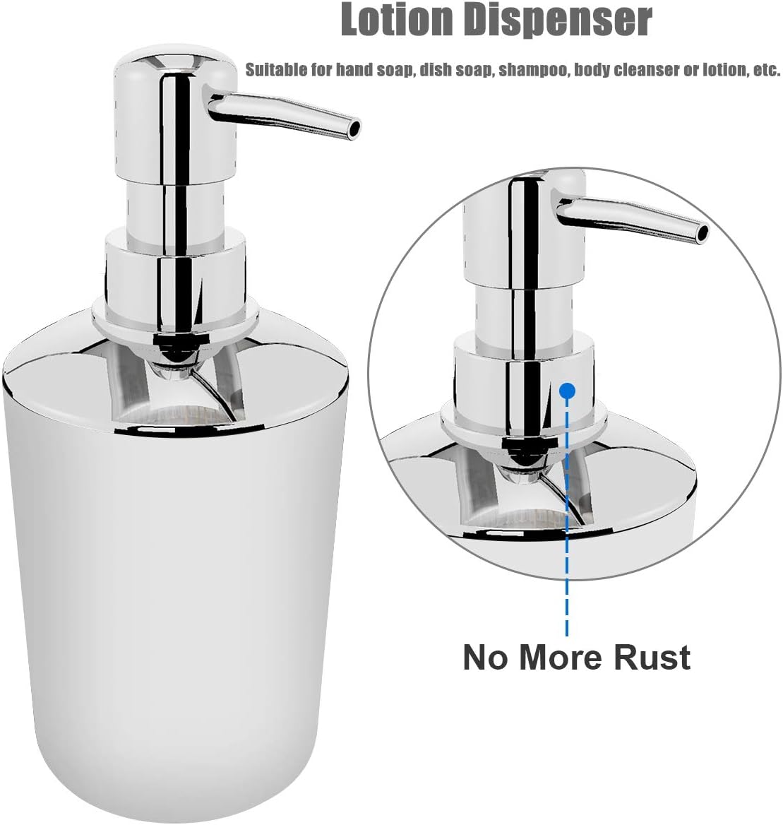 MIKOSI 6 Piece Bathroom Accessories Sets,Bathroom Set 6 Pieces Plastic Lotion Dispenser,Toothbrush Holder,Bathroom Tumblers,Soap Dish,Trash Can,Toilet Brush Set with Drawstring Trash Bags (White): Home & Kitchen