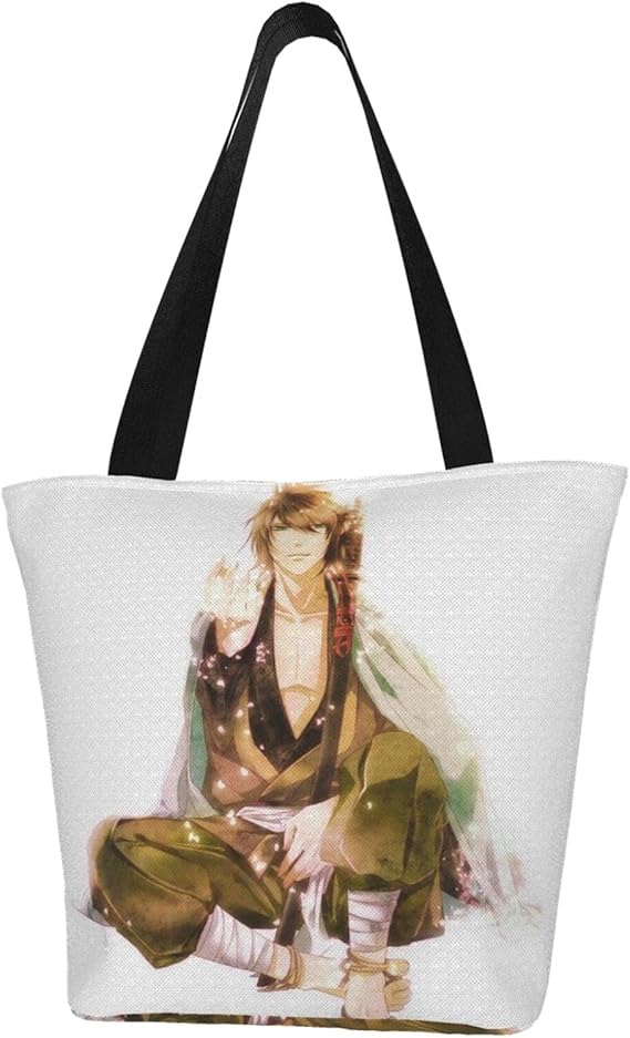 Amazon 薄桜鬼 1 人気 グッズファッションエコバッグ レディース 帆布 3d両面プリント トートバッグ 耐久 大容量 厚手 頑丈 軽量 洗える コンパクト 携帯便利 おしゃれ手提げ袋 メンズ レディース トートバッグ