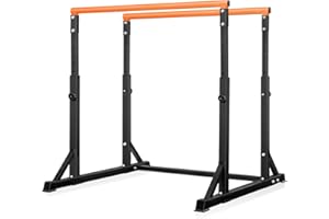 Bongkim Dip Bar, Heavy Duty Dip Station with 7 Height Levels, 800lbs Adjustable Parallel Bars for Tricep Dips Pull-Ups L-Sits Calisthenics Exercises Strength Training for Home Gym Outdoor