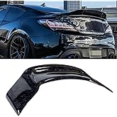 WheelX Rear Spoiler Compatible with 2010-2016 Genesis 2.0T 3.8 Coupe, R Style Duckbill Trunk Exterior High Kick Tail Deck Lid Splitter Wing Lip (Gloss Forged Carbon Fiber Pattern)