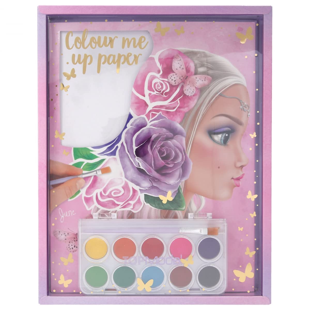 Depesche 11487 TOPModel Paper with 10 Designs to Colour, Includes Brush and Watercolours