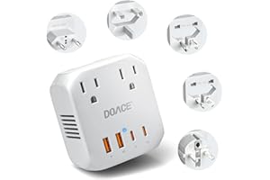 DOACE 2000W 220V to 110V Voltage Converter for European Travel, Voltage Converter US to Europe for Hair Dryers with Fast Charging Power Converter Adapter Combo with 4 USB Ports Step Down Transformer